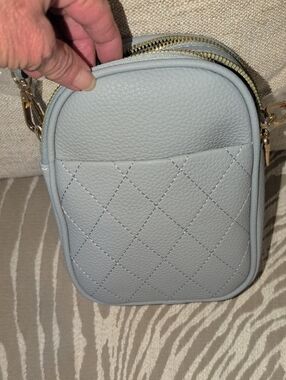 Empire Quilted Light Blue Crossbody Phone Bag - Women's Shoulder Pouch